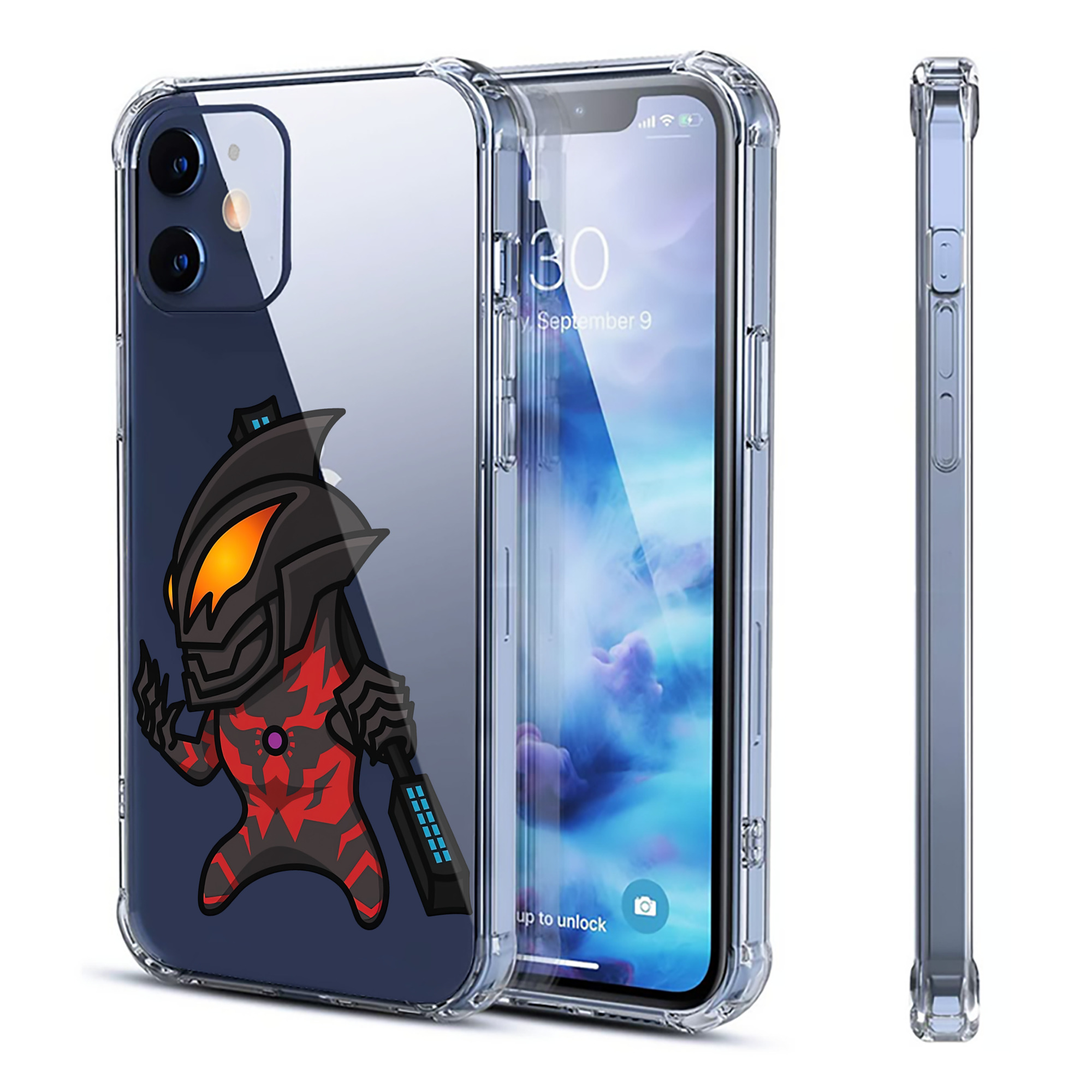（画像用） ウルトラマン Ultraman 【iPhone 12シリーズ対応】透明スマホケース（クリアソフトケース）
